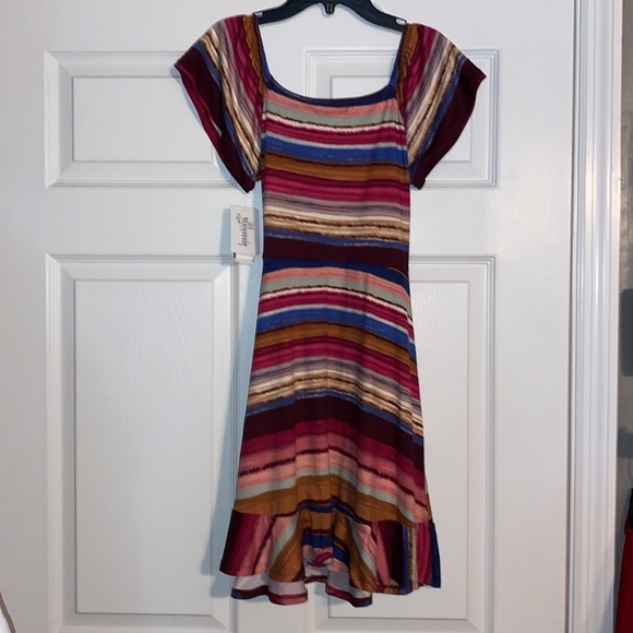 Speechless Kids Stripe Flutter Sleeve Dress ~ Berry Pink ~ New! - Picture 8 of 11